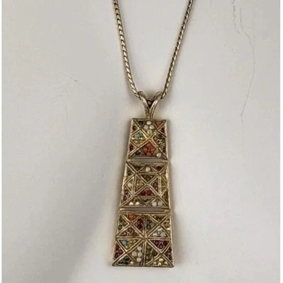 Vintage D'Orlan "Buried Treasure" 24" Gold-Plated Necklace — Canadian Designer, - Picture 2 of 7